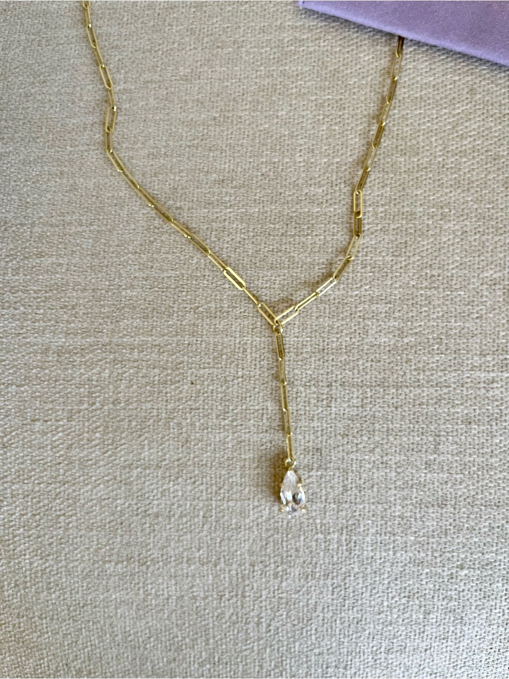 Melinda Maria Baby Samantha Teardrop Lariat Gold - Picture 4 of 5